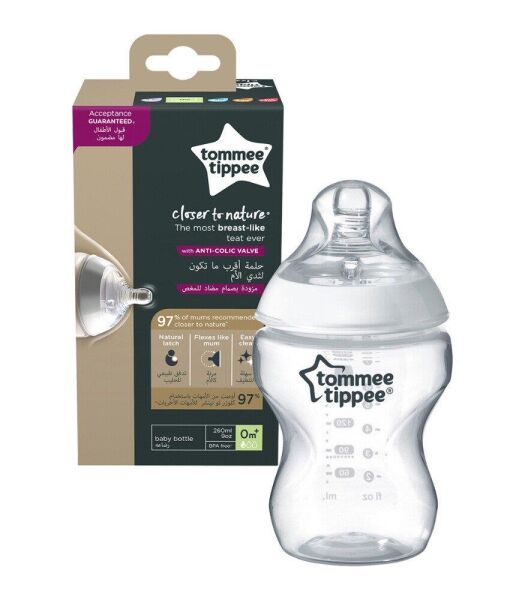Tommee Tippee Biberon PP Closer to Nature 260ml | 0 Ay Üzeri, 1 Adet