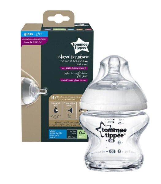 Tommee Tippee Biberon Cam Closer to Nature 150ml | 0 Ay Üzeri, 1 Adet
