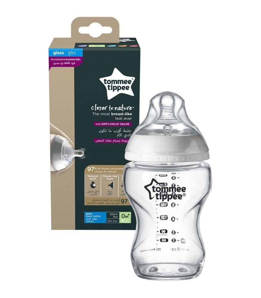 Tommee Tippee Biberon Cam Closer to Nature 250ml | 0 Ay Üzeri, 1 Adet