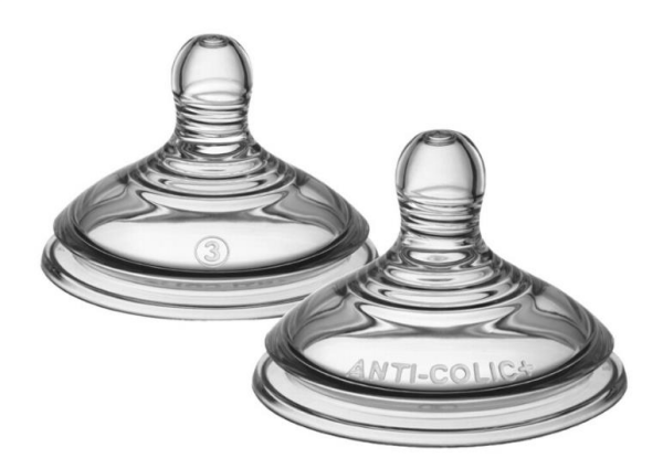 Tommee Tippee Biberon Emziği Gelişmiş Antikolik | 6 Ay Üzeri, 3 Delik, 2 Adet