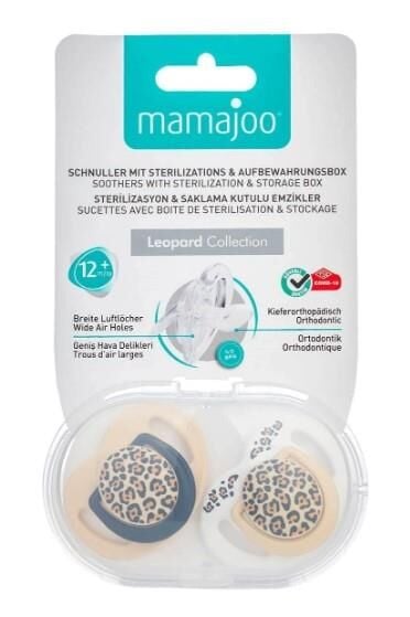 Mamajoo Yalancı Emzik 12 Ay+ Leopard Desenli Ortodontik | 2 Adet