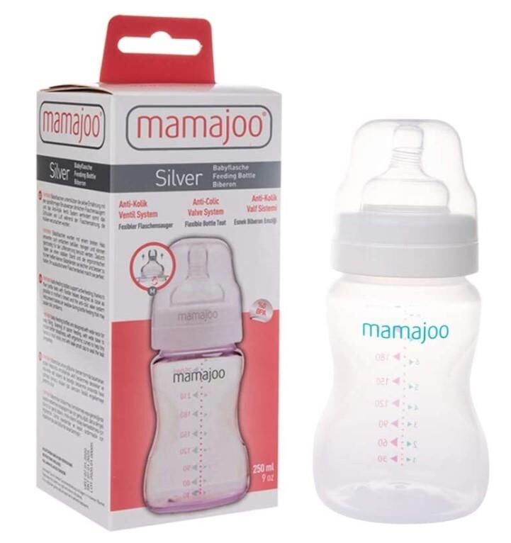 Mamajoo Biberon Silver 250ml | Anti-Kolik (M)