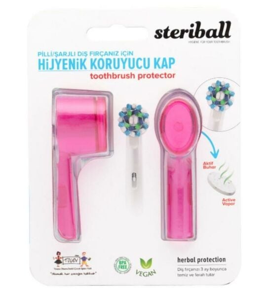 Steriball Şarjlı Diş Fırçası Koruma Kabı 2 Adet | Pembe