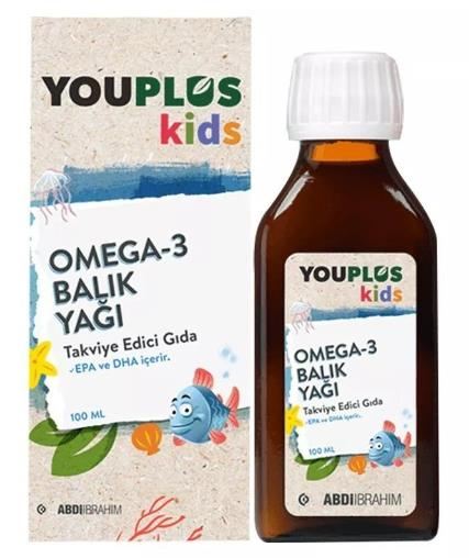 Youplus Kids Omega 3 Limon Aromalı Şurup 150ml