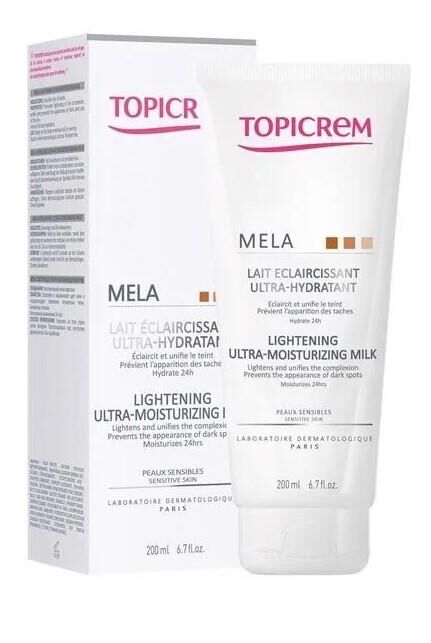 Topicrem MELA Lightening Ultra Moisturizing Milk 200ml | Aydınlatıcı ve Nemlendirici Bakım Sütü