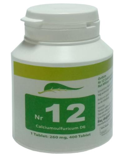 Dr.Schüssler Tuzları Nr:12 400 Tablet | Calcium Sulfuricum