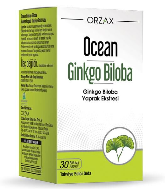 Orzax Ocean Ginkgo Biloba Ekstresi 30 Kapsül