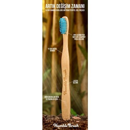 Humble Brush Adult Soft Bambu Diş Fırçası | Mavi