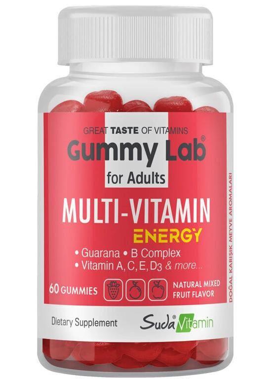 Gummy Lab Multivitamin Energy 60 Gummies | Karışık Meyve Aromalı