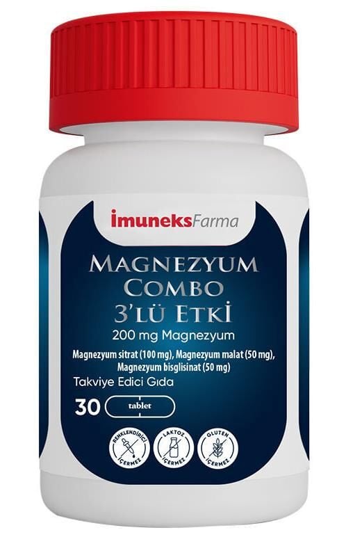 İmuneks Farma Magnezyum Co.mbo 3'lü Etki 60 Tablet