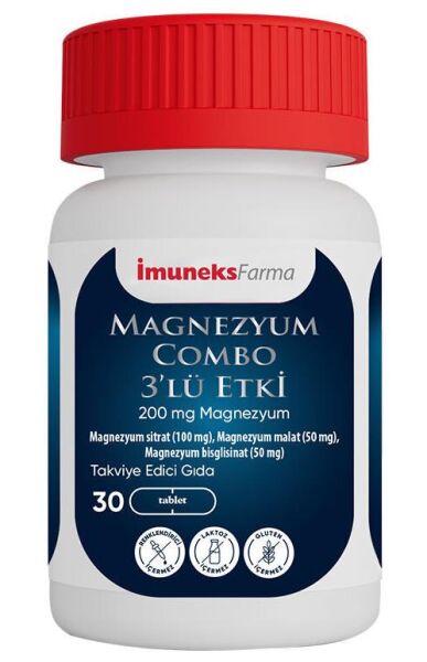 İmuneks Farma Magnezyum Co.mbo 3'lü Etki 60 Tablet