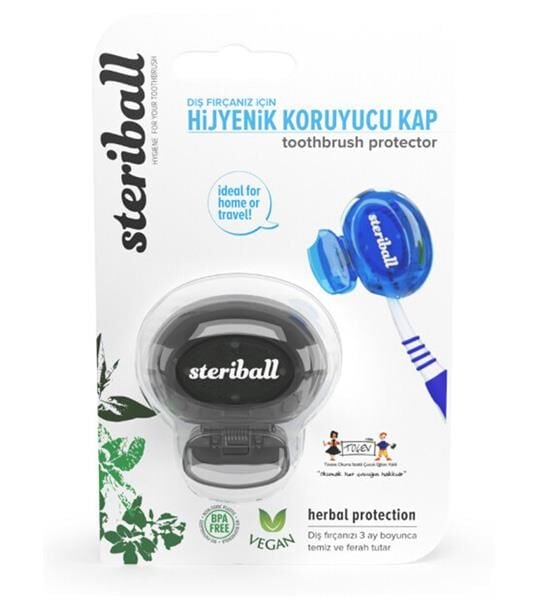 Steriball Diş Fırçası Koruma Kabı - Toothbrush Protector | Siyah