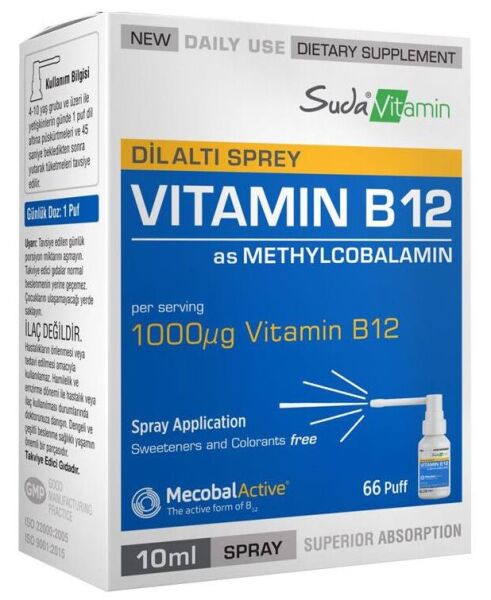 Suda Vitamin Vitamin B12 1000IU Sprey 10ml