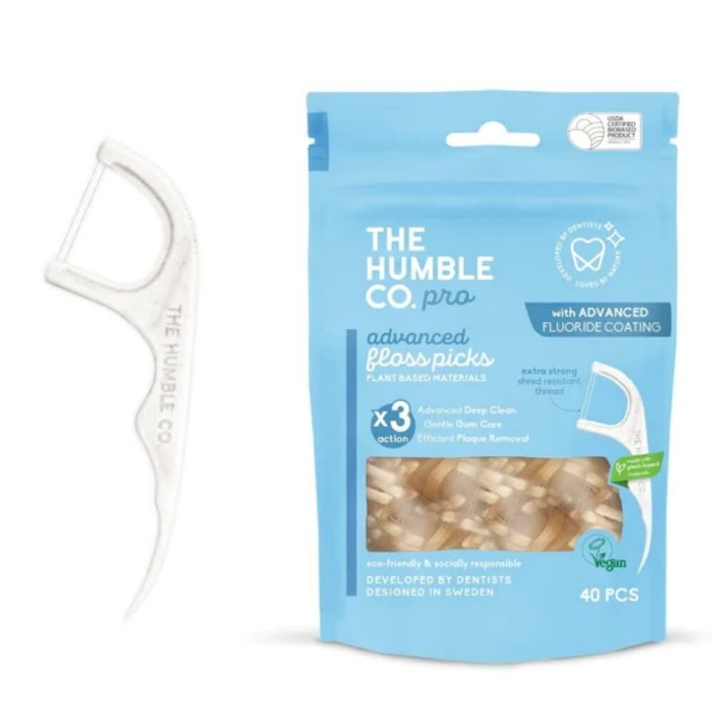 Humble Advanced Floss Picks 40 Adet | Kürdanlı Florürlü Diş İpi