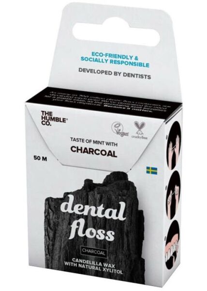 Humble Dental Floss Fresh Charcoal 50m | Aktif Kömürlü Diş İpi