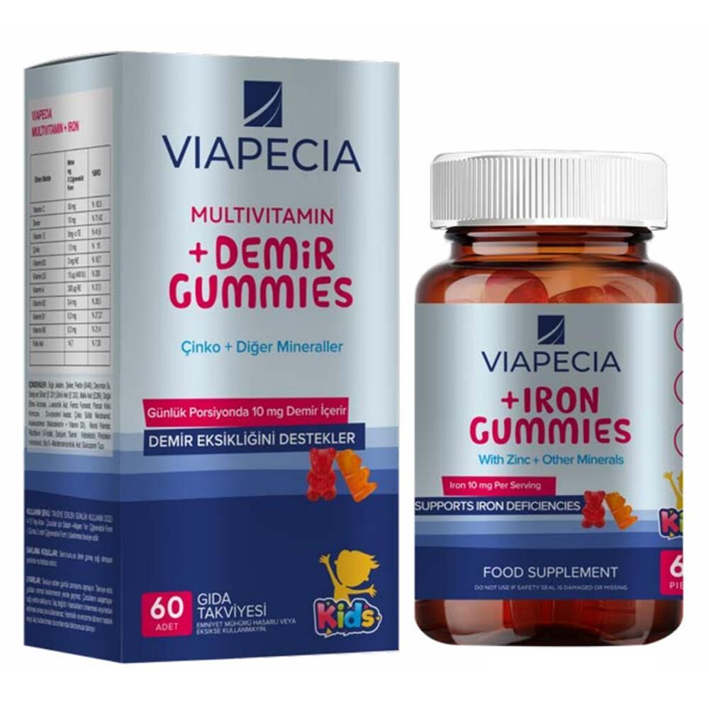 Viapecia Kids Multivitamin + Demir Gummies 60 Adet