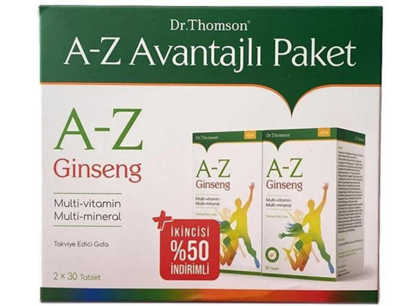 Dr. Thomson A-Z Ginseng Multivitamin İkilli Avantajlı Paket 2x30 Tablet