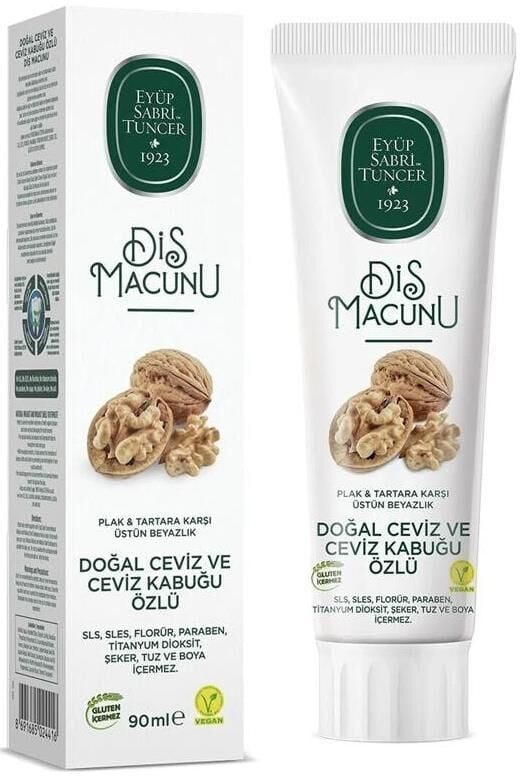 Eyüp Sabri Tuncer Diş Macunu Doğal Ceviz Kabuğu Özlü 90 ml