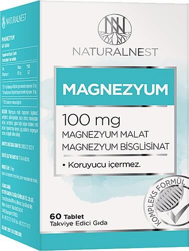 NaturalNest Magnezyum 100mg 60 Tablet