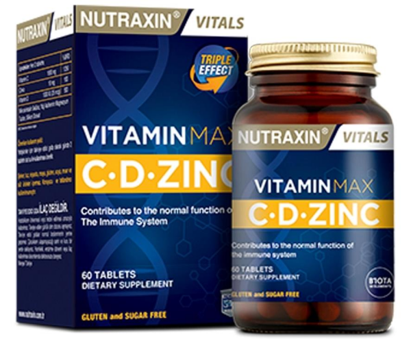 Nutraxin Vitamin Max C D Çinko 60 Tablet